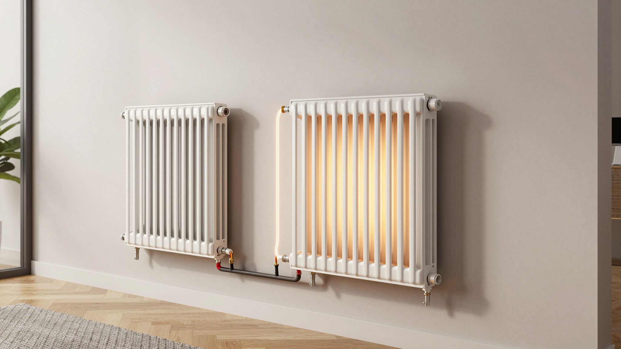 A víz alapú falfűtés energiatakarékos és egyenletes hőleadást biztosít.