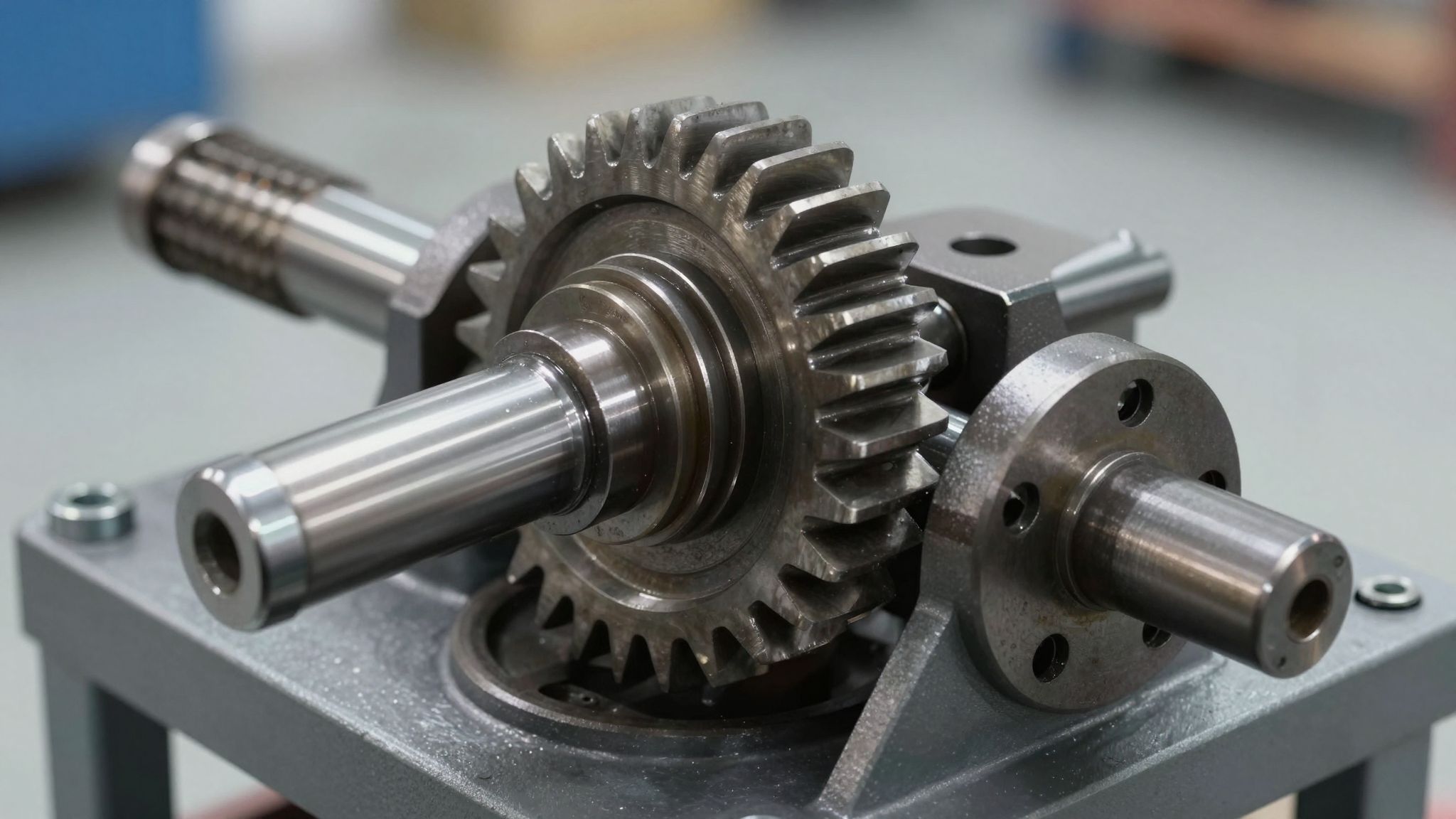 A fogaskerék és fogasléc fogazata pontos erőátvitelt biztosít.
