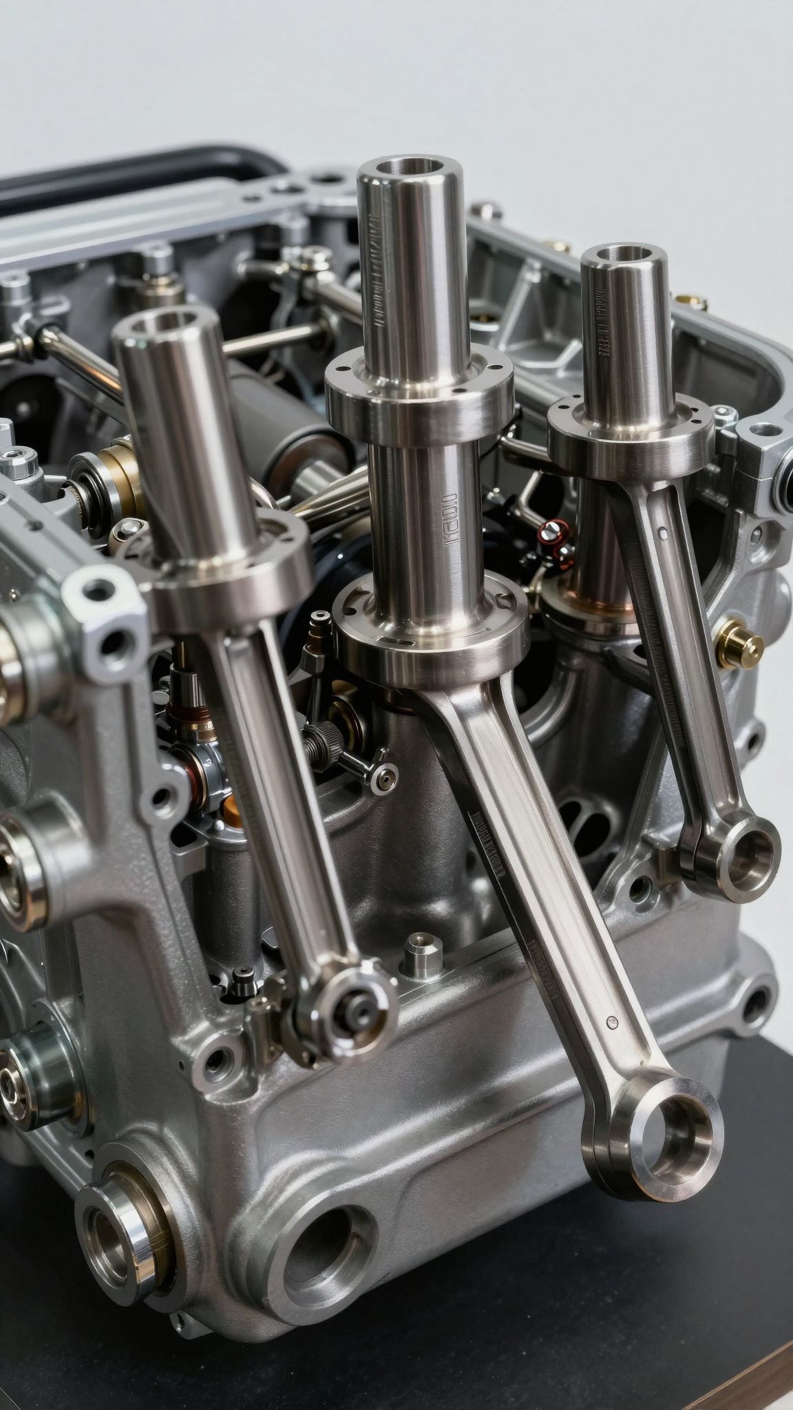 A főtengely átalakítja a dugattyúk mozgását forgó energiává.