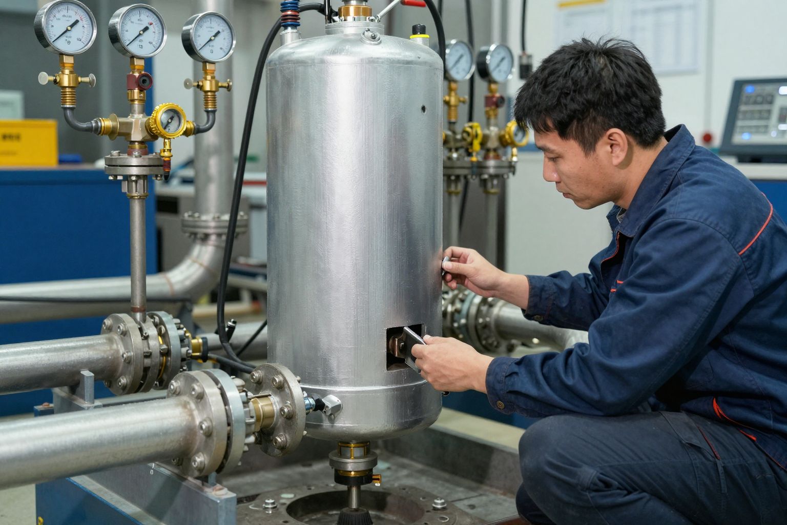 A rendszeres nyomásellenőrzés elengedhetetlen a hidroakkumulátor hosszú élettartamához.