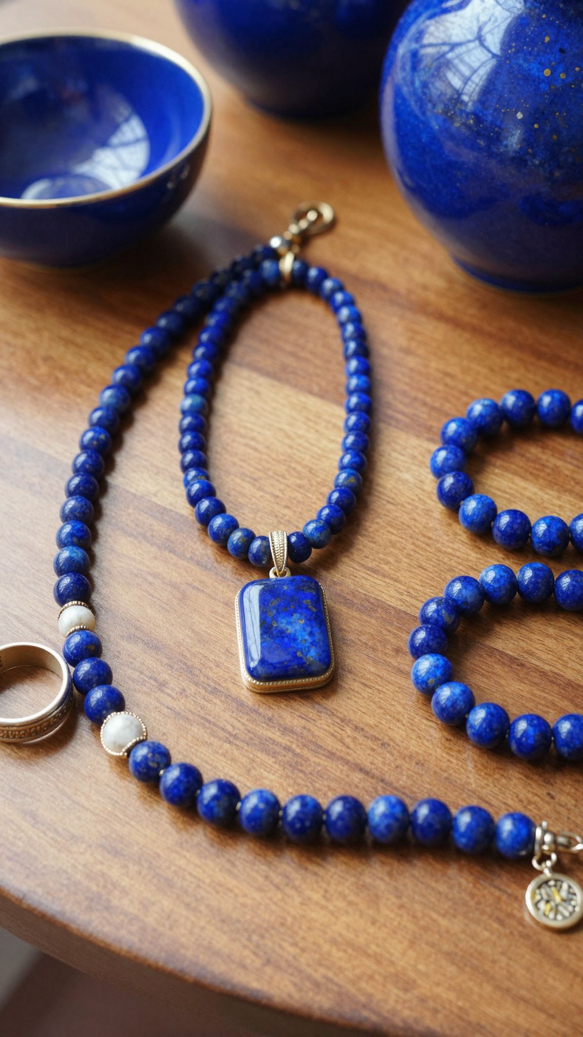 A lapislazuli ékszerek harmóniát és mély bölcsességet sugároznak.