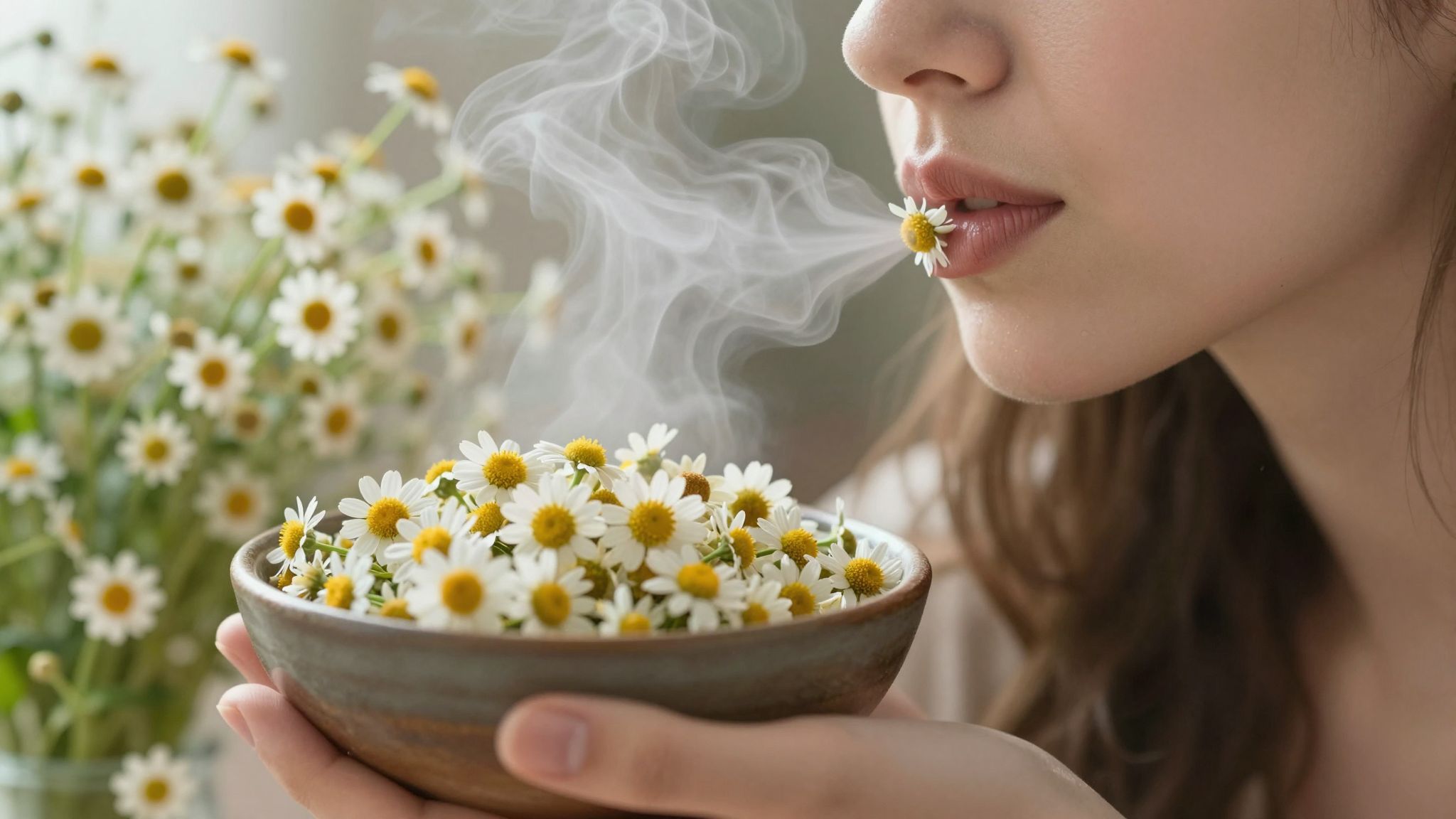 A kamillás gőzölés csillapítja a légutak gyulladását és fertőtlenít.