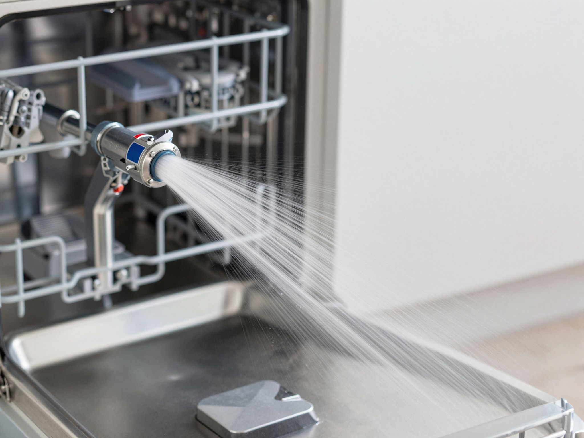 A víznyomás és mosókarok hatékony vízsugarat garantálnak.