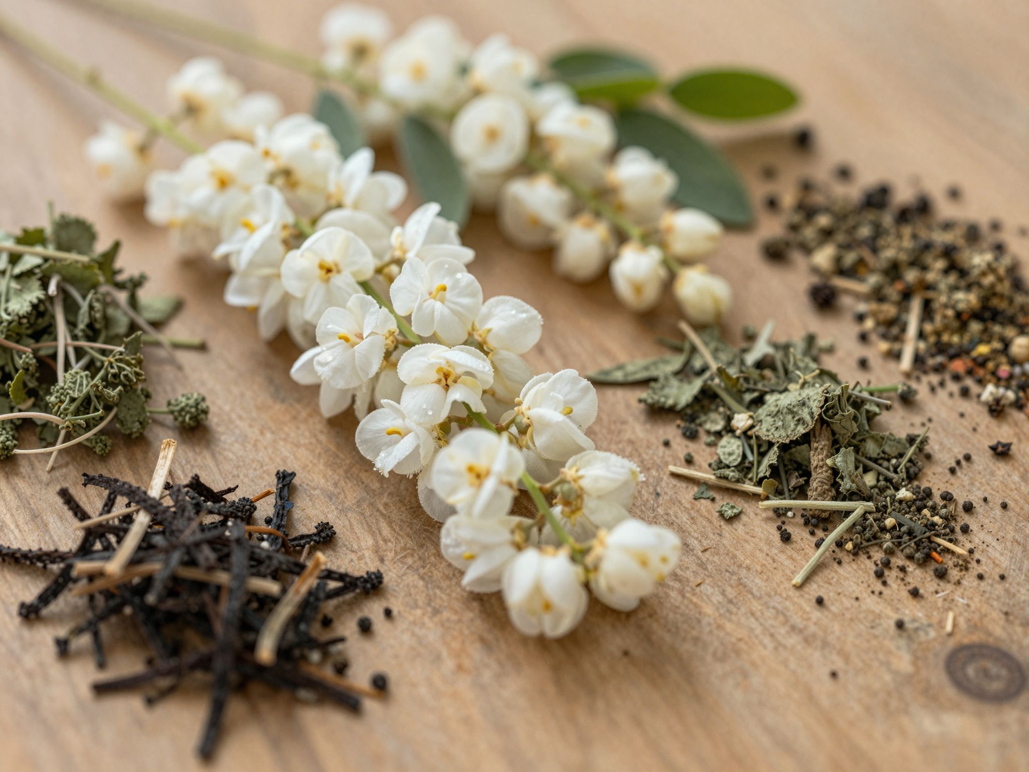 Az akácvirág enyhe nyugtató, míg a kamilla gyulladáscsökkentő.