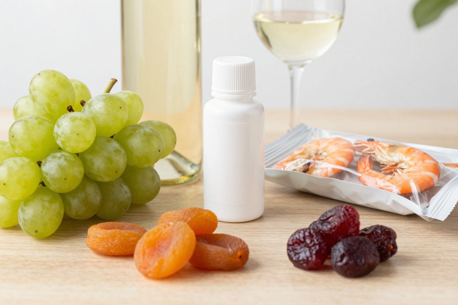 A legtöbb szulfitot bor- és aszalt gyümölcsök tartalmazzák.