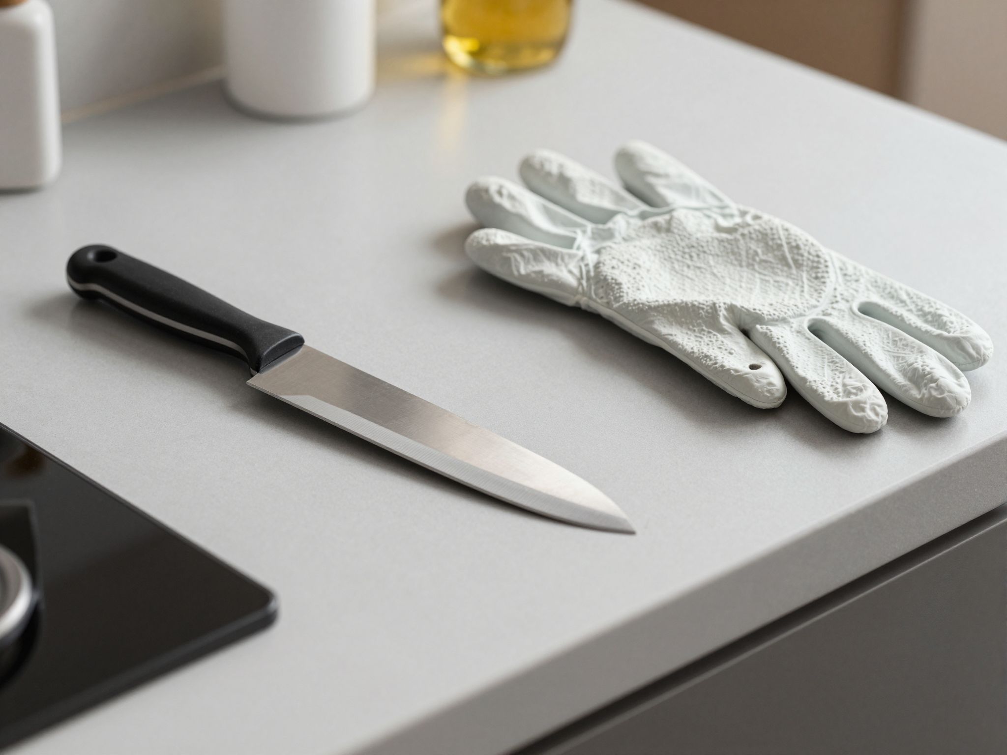 Mindig használj védőkesztyűt a biztonságos vágáshoz!