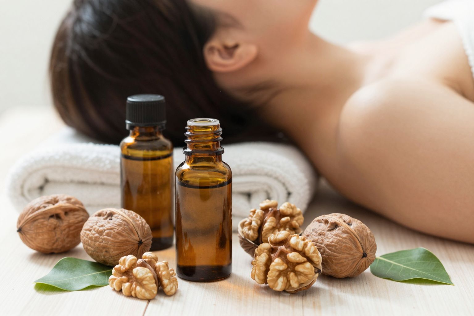 A dióesszencia hatékonyan nyugtatja az érzékeny fejbőrt illóolajokkal.