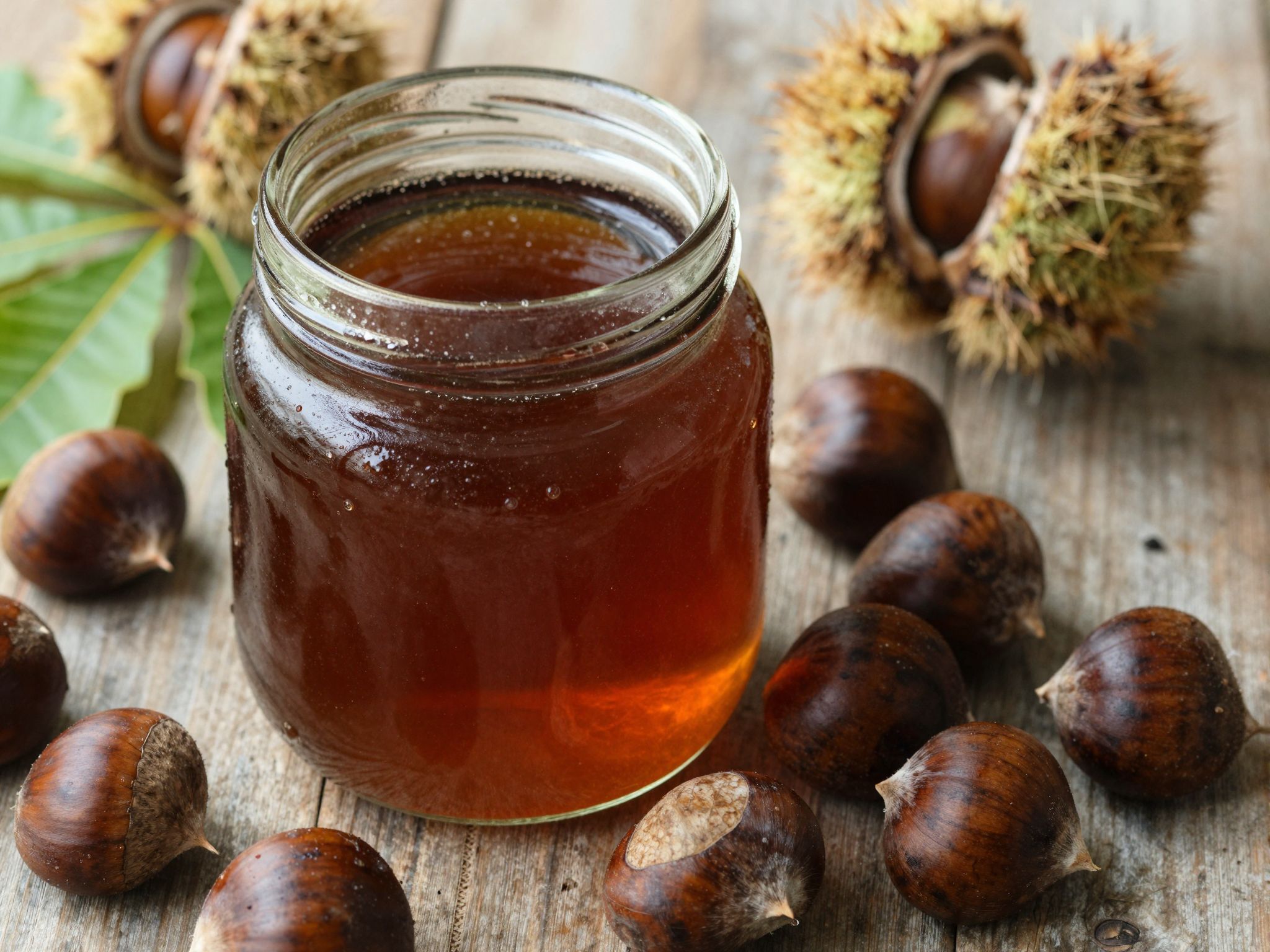 A minőségi gesztenyeméz sötét színű és jellegzetes ízű.