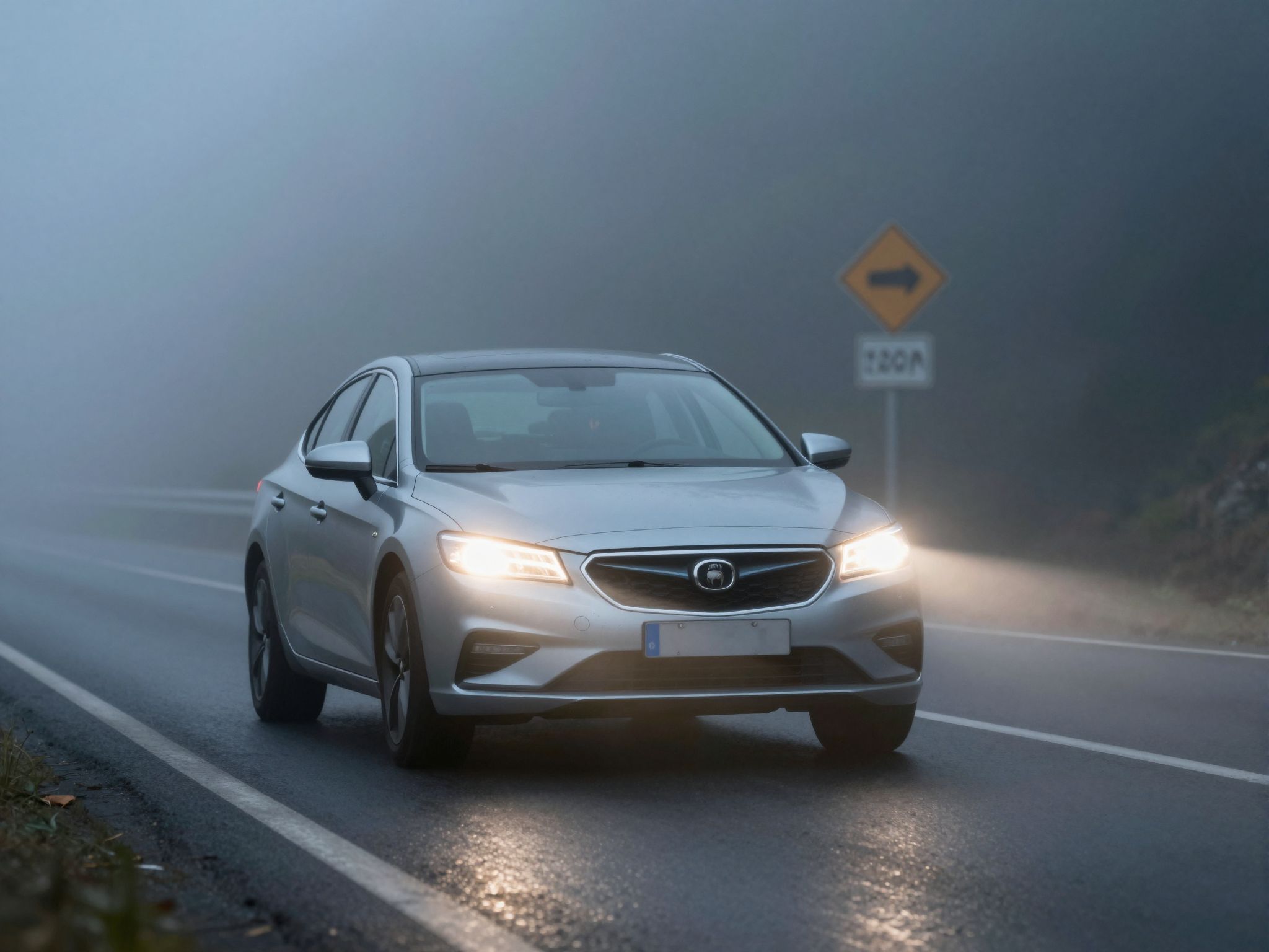 A ködlámpa csak korlátozott látási viszonyok között használható jogszabály szerint.