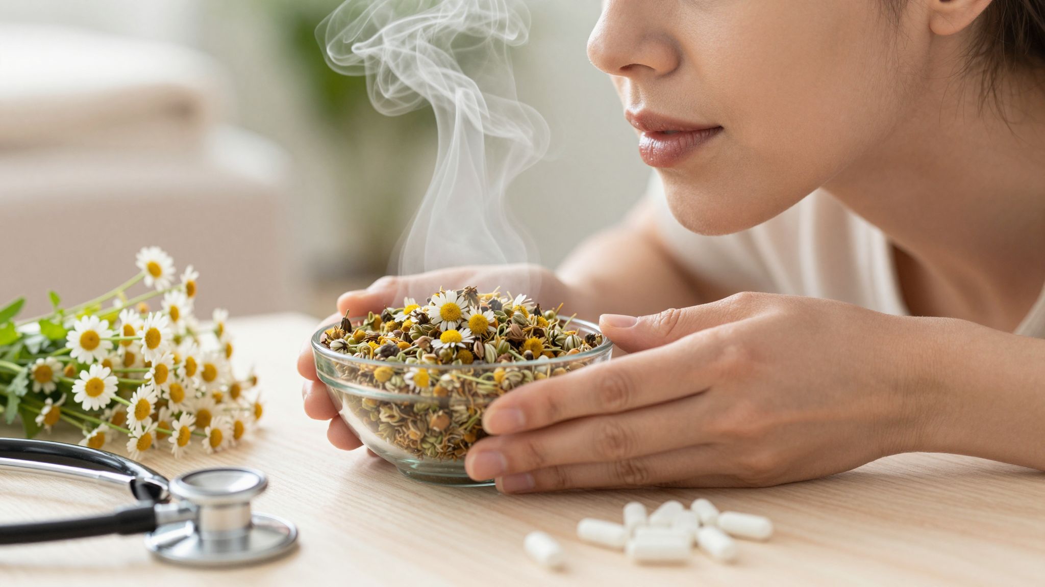 Kamillás gőzölés terhesség alatt csak orvosi engedéllyel ajánlott.