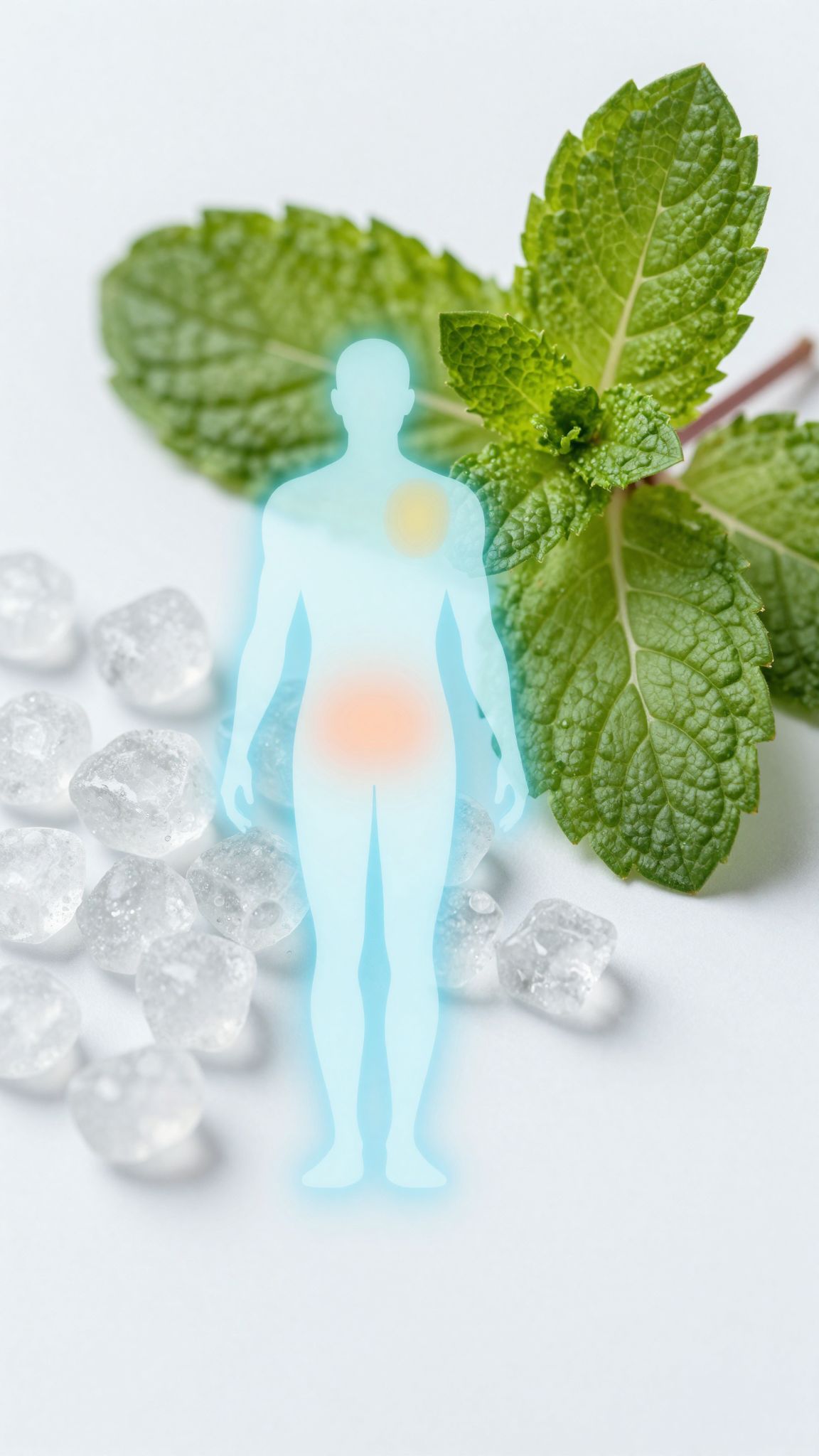 A mentol hűsítő érzést kelt, csökkentve a fájdalmat hatékonyan.