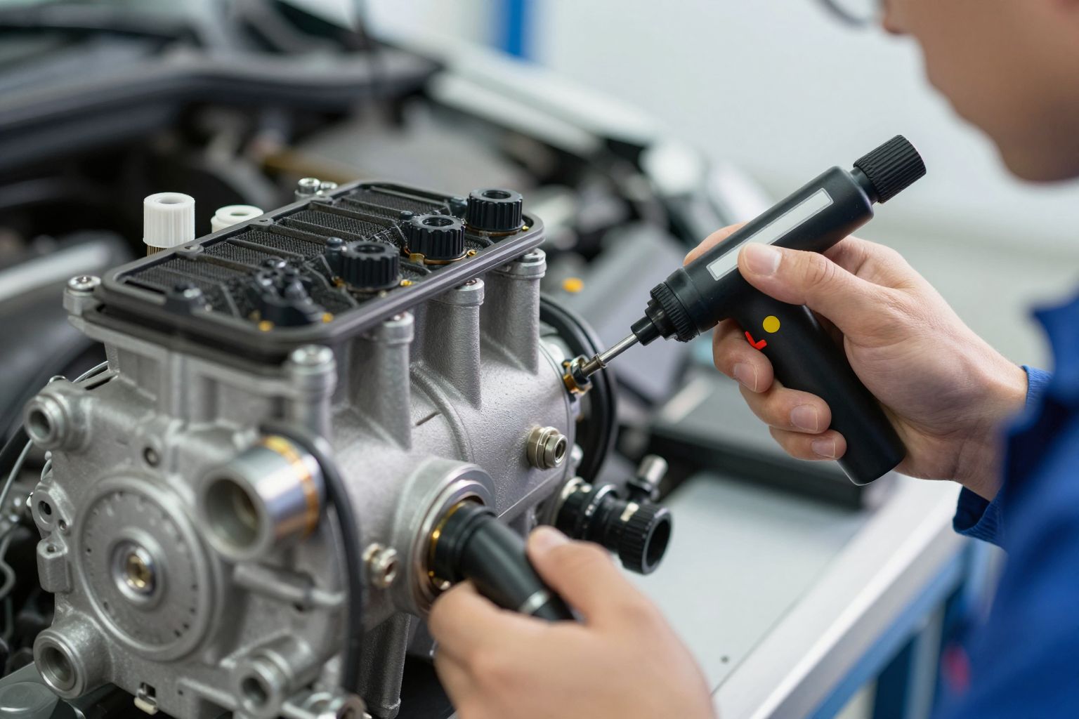 A szivárgáskeresés megakadályozza a klímakompresszor hatékonyságvesztését.