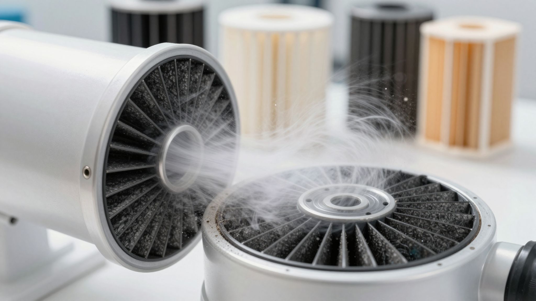 A ciklon szűrő hatékony nagy porszemcsék leválasztásában.