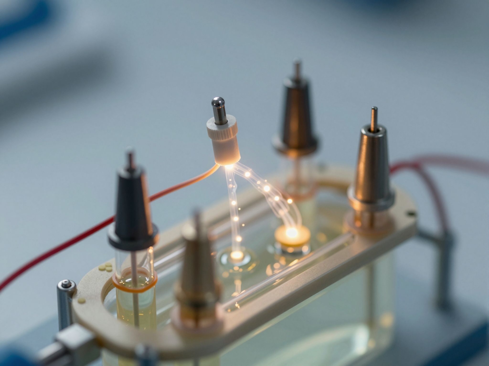 Az elektronok áramlása elektromos energiává alakul a külső áramkörben.