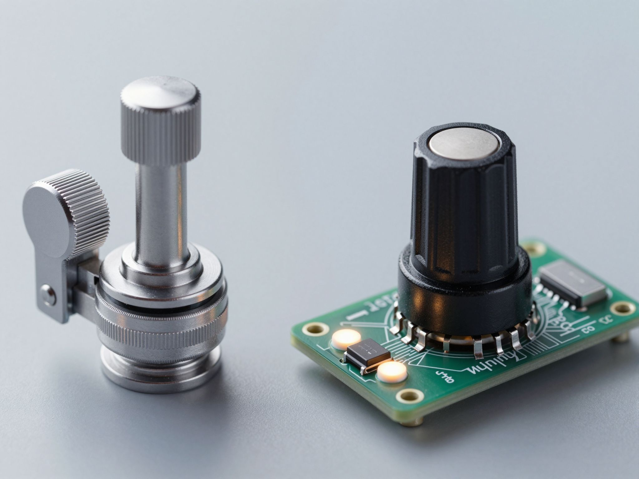 Az analóg potenciométer zajos, a digitális precízebb beállítást kínál.