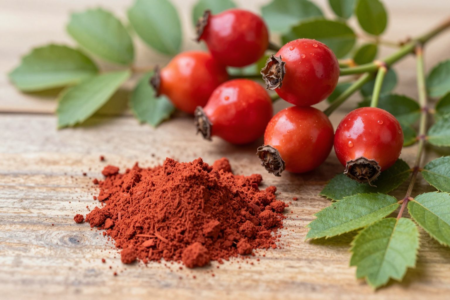 A csipkebogyó por gazdag C-vitaminban, erősíti az immunrendszert.