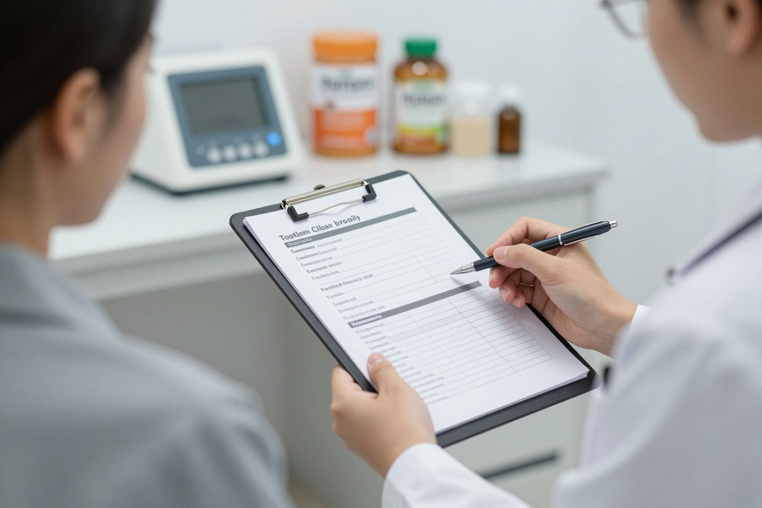 Az egészségügyi szakember segít személyre szabott fehérjebevitel szabályozásában.