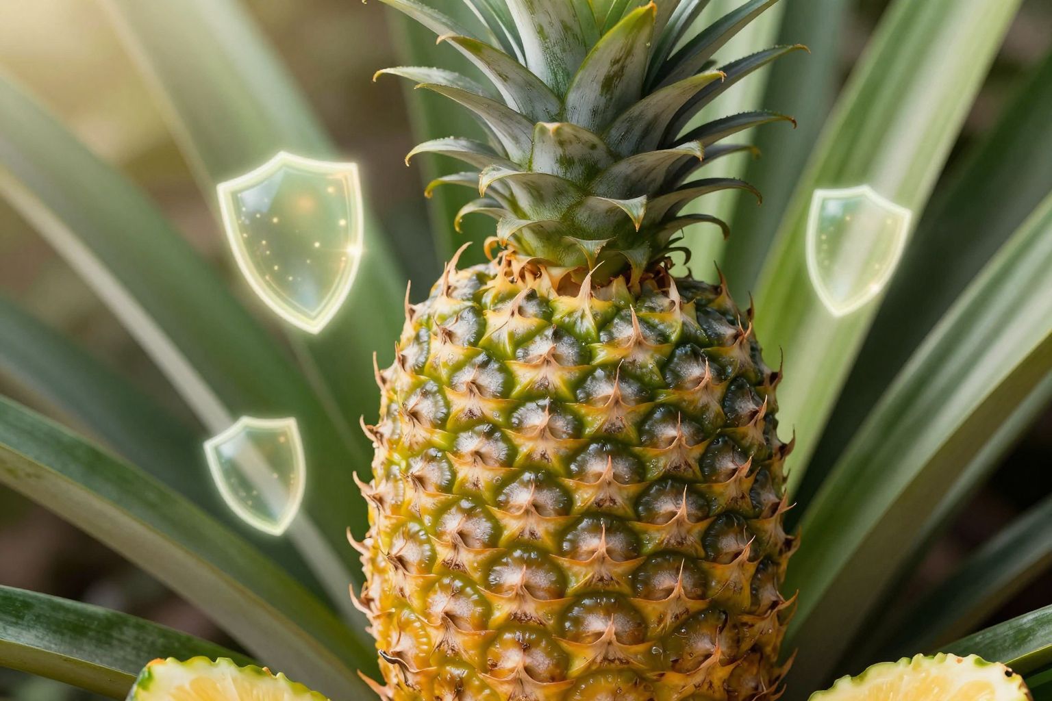 Az ananász bromelainje fokozza az immunrendszer fertőzés elleni védekezését.