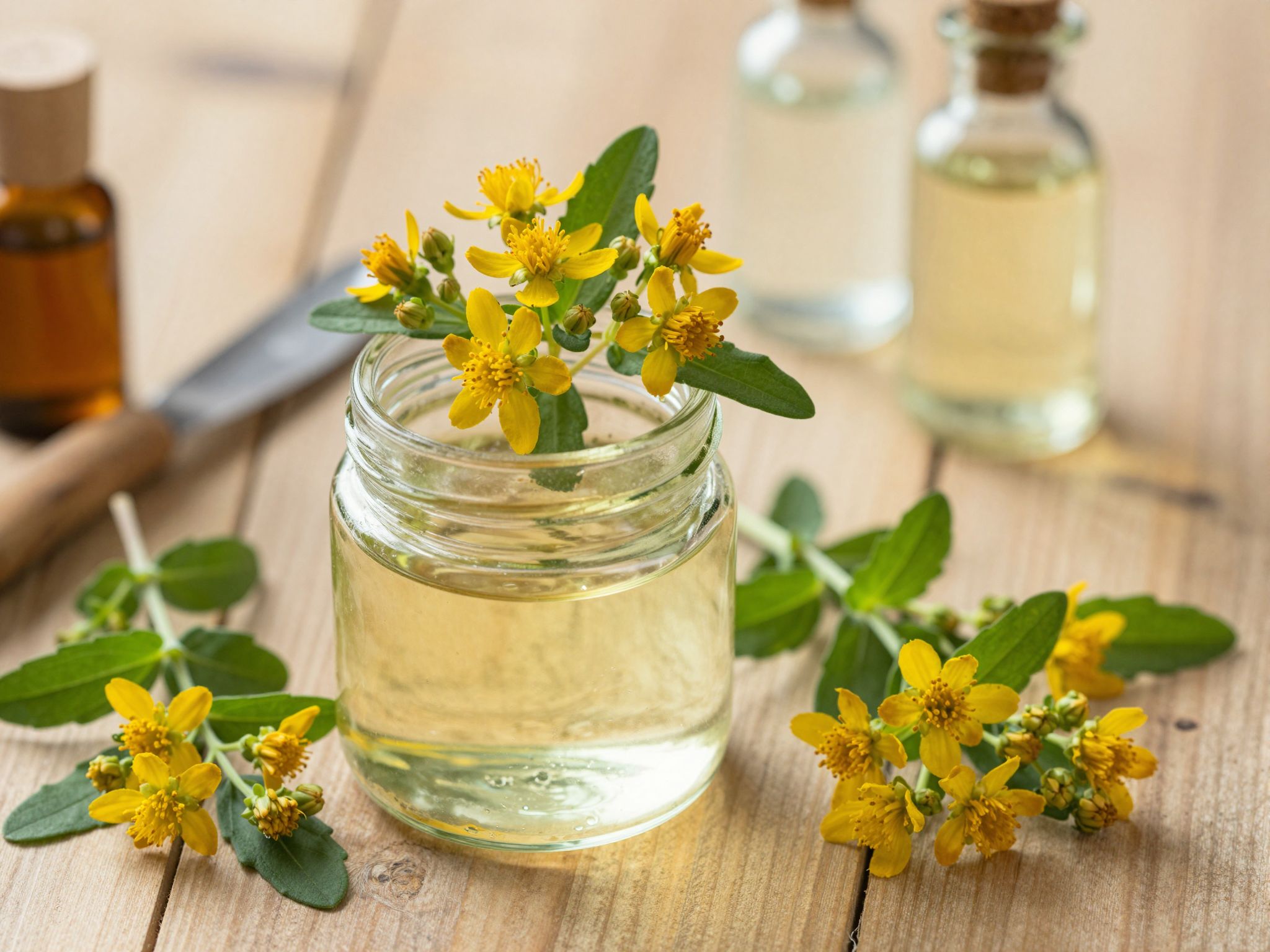 Az orbáncfűolaj házilag napfényes helyen érlelve a leghatásosabb.