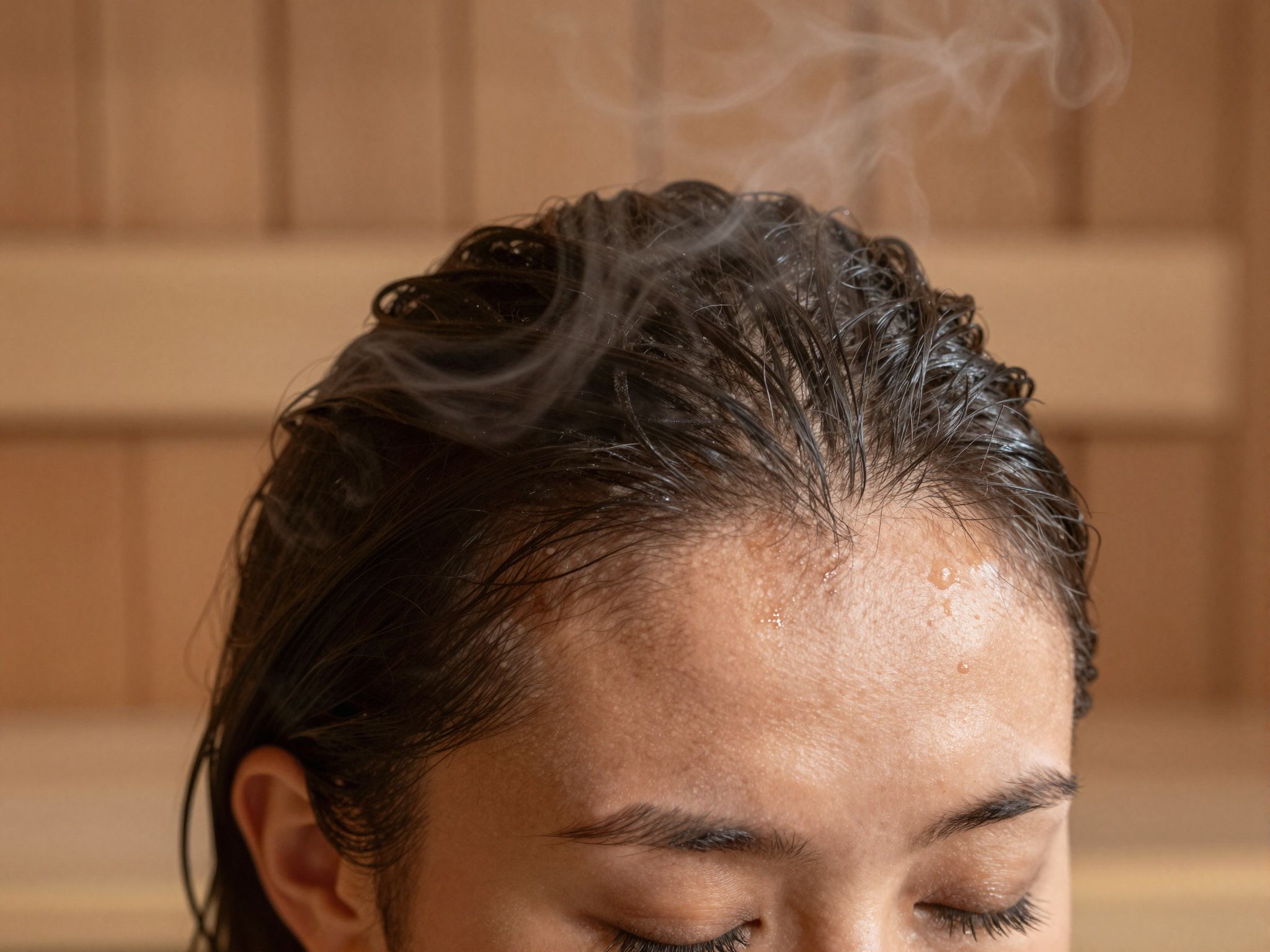 A szauna mélyen tisztítja a fejbőr pórusait és serkenti.