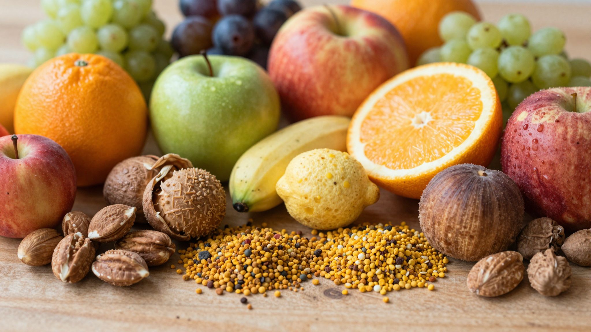 A vitaminok sokszínűsége támogatja a méhkenyér immunerősítő hatását.